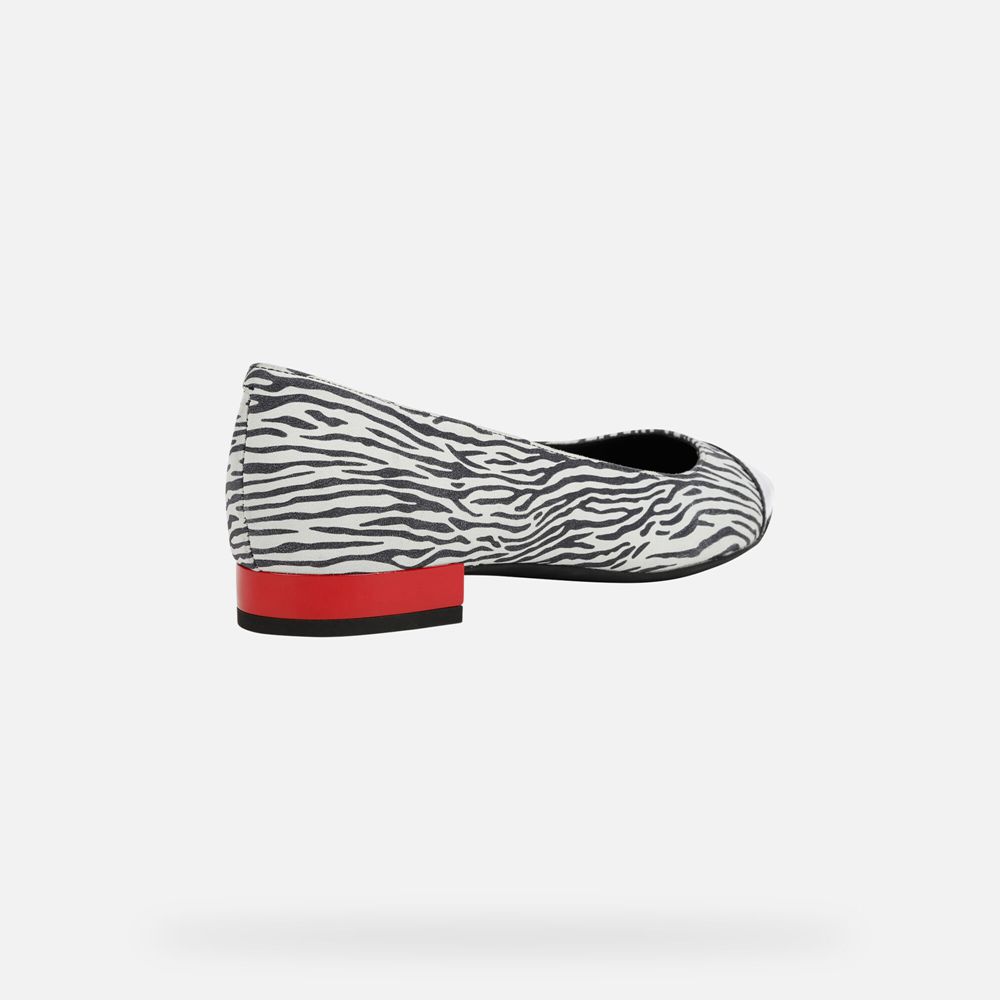 Geox Bayan Ballerina Beyaz/Siyah - Charyssa - MSH-793804